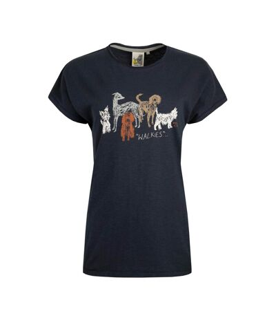 T-shirt walkies femme bleu marine Weird Fish