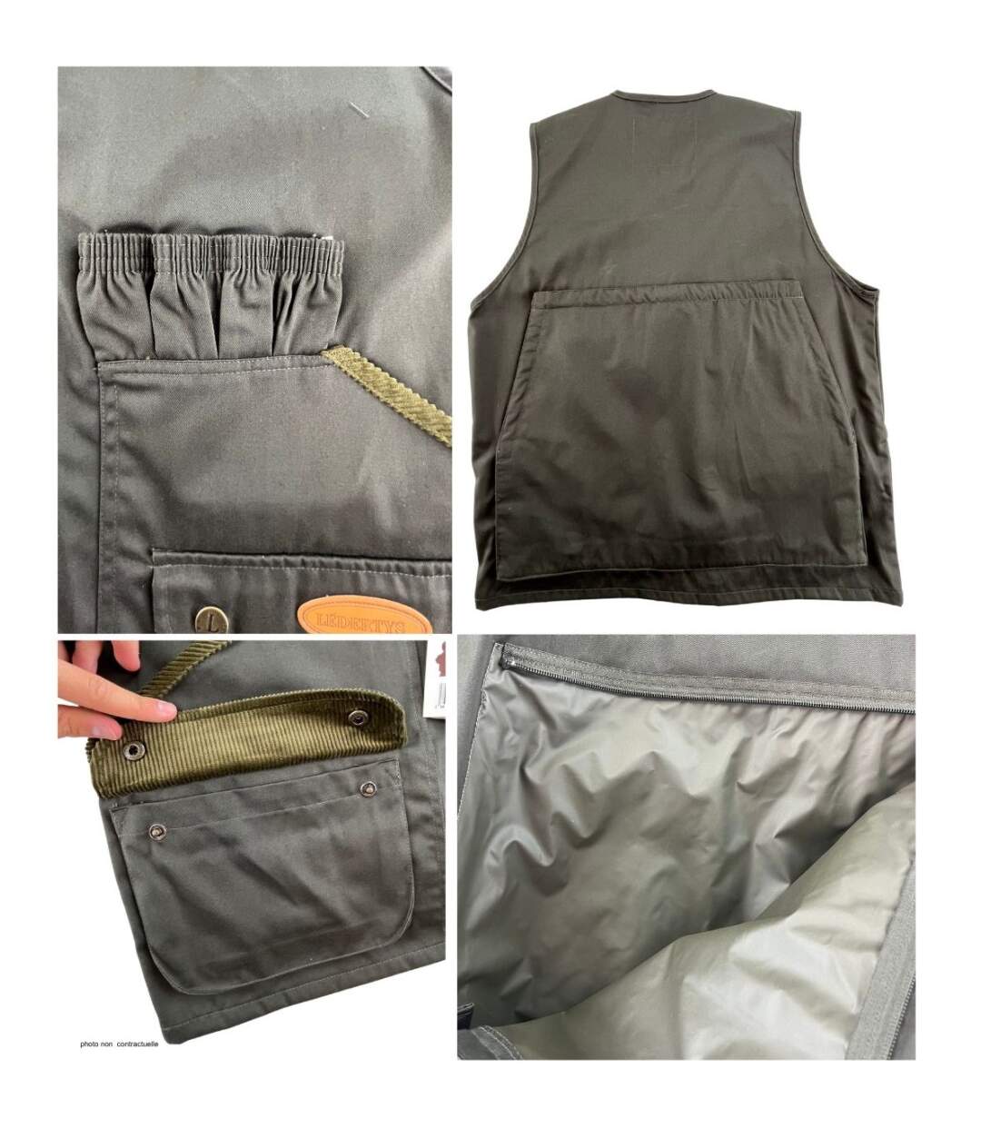 Gilet de Chasse LEDERTYS Classic LY0200 – Déperlant, Carnier PVC et Liberté de Mouvement-4