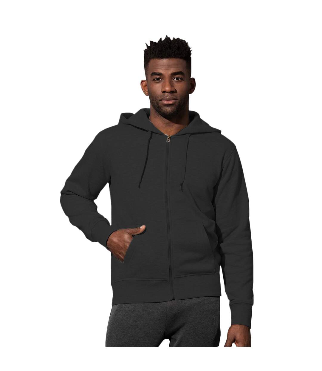 Stedman Mens Active Zip Hood (Noir) - UTAB321