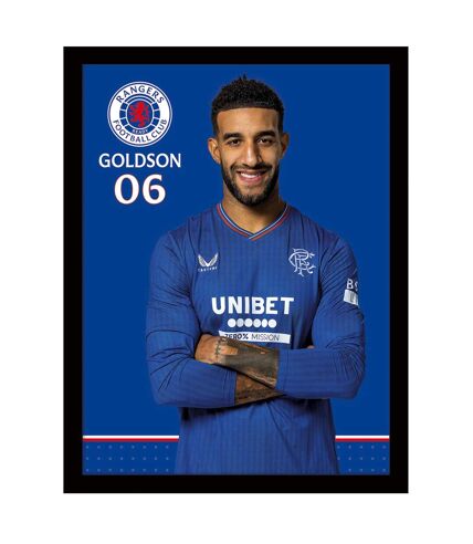 Rangers FC Goldson Crest Paper Print (Royal Blue/White) (40cm x 30cm)
