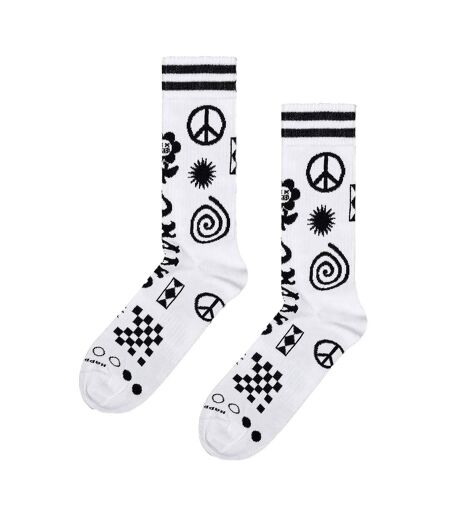 Patchwork Rave Breathable Ribbed Socks for Men and Women