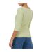 Haut Manches Bouffantes Motif/style Côtelé Femme Vert De Gris Clair Brave Soul-3