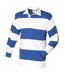 Polo de rugby hommes blanc/bleu roi col blanc Front Row-1