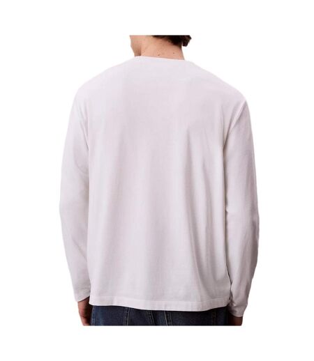 T-Shirt manches longues blanc homme calvin klein jeans standard