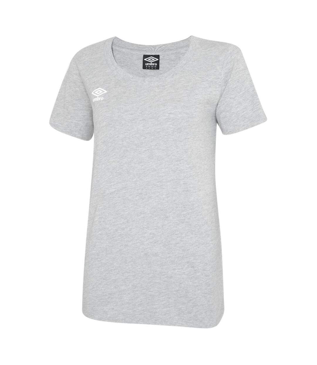 Womens/ladies Club Leisure T-shirt Light Grey Marl Umbro-1