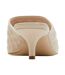 Womens/ladies Quilted Lambs Leather Embroidered Mule Sandals Beige Burberry-2