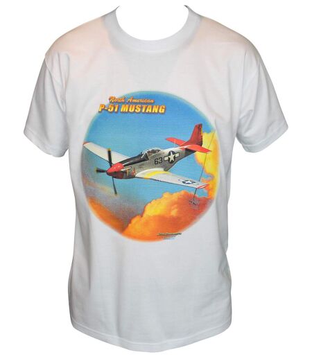 T-shirt homme manches courtes - Avion MUSTANG 11219 - blanc