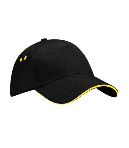 Beechfield Unisex Adult Ultimate Sandwich Peak Cap (Black/Yellow) - UTBC5268