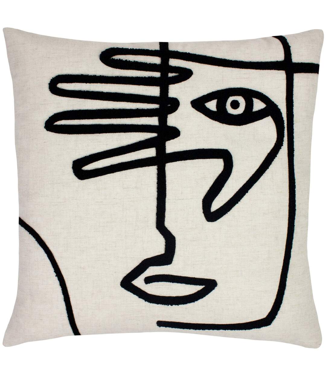 Face cushion cover one size white/black Furn