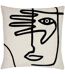 Furn Face Throw Pillow Cover (White/Black) (One Size) - UTRV2175