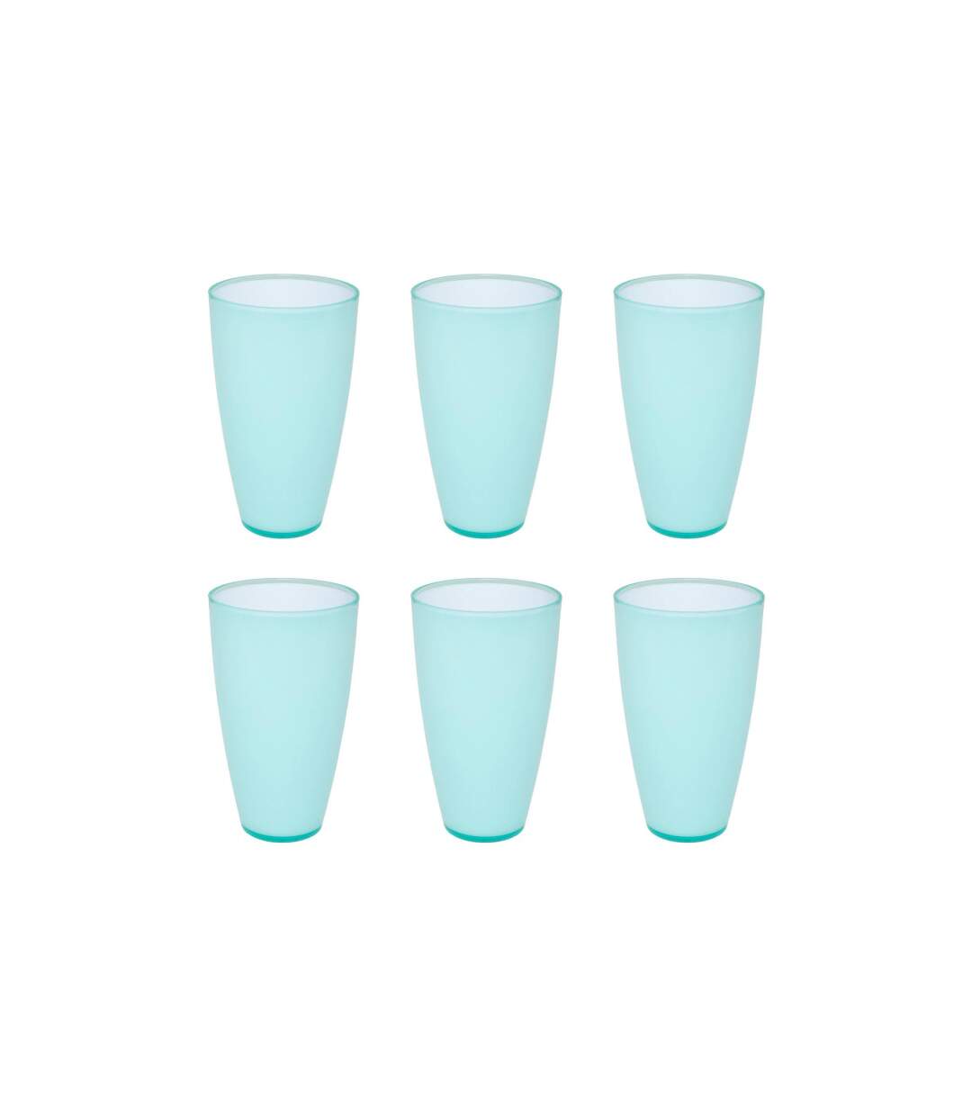 Lot de 6 Verres en Plastique Réutilisable Square 50cl Bleu Menthe-1