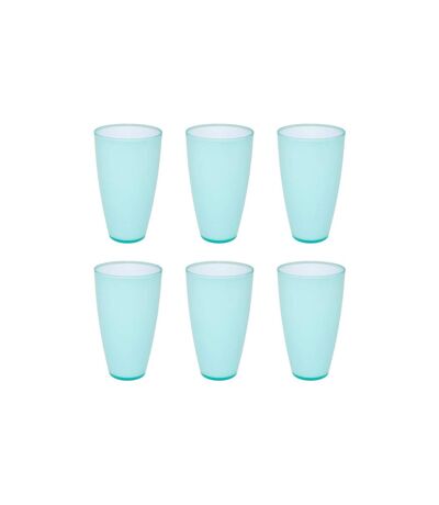 Lot de 6 Verres en Plastique Réutilisable Square 50cl Bleu Menthe