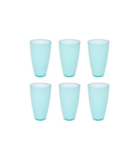 Lot de 6 Verres en Plastique Réutilisable Square 50cl Bleu Menthe