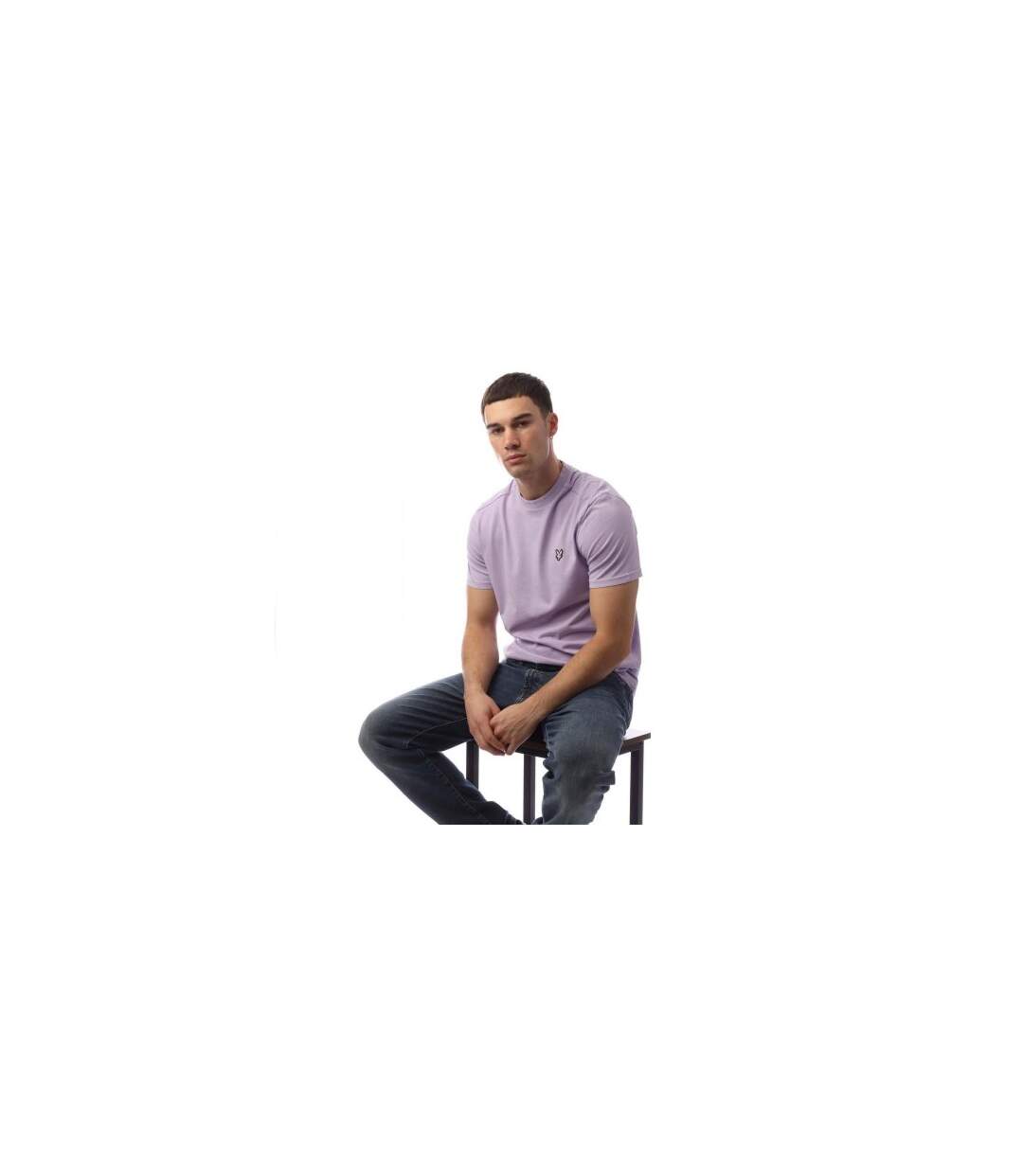 Mens Dye Wash T-shirt Purple Lyle & Scott-1