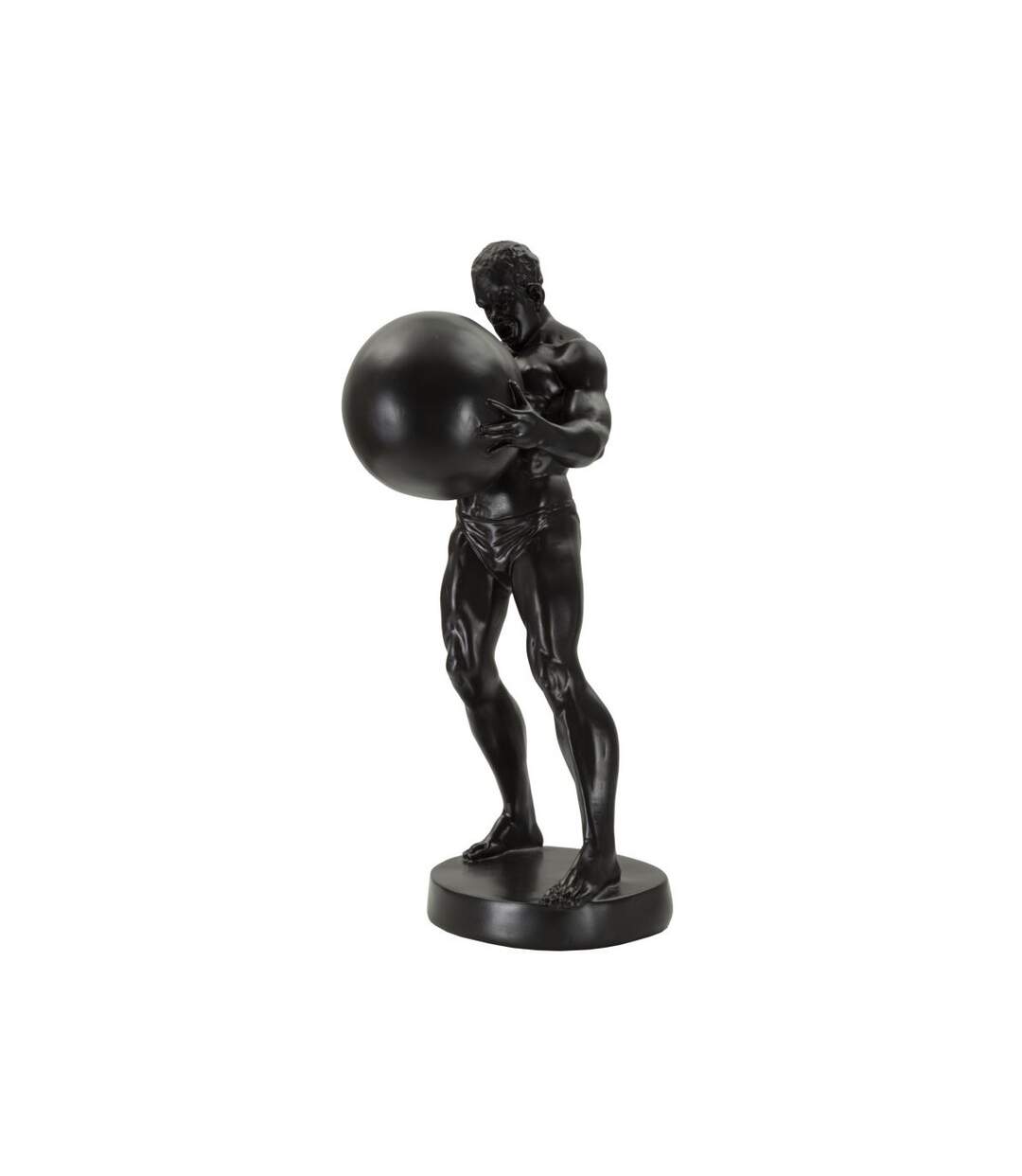 Statuette Homme Athlétique Atlas 43cm Noir-2