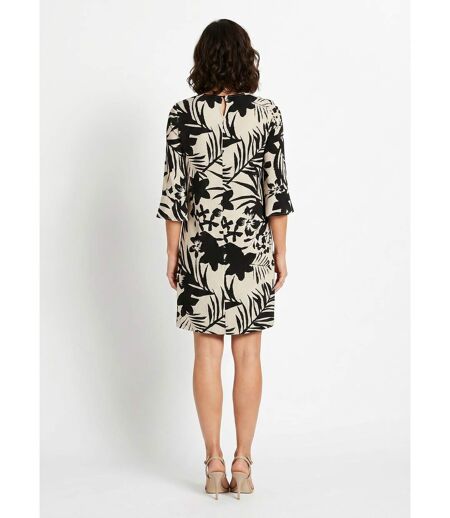 Robe droite courte fleurie fluide
