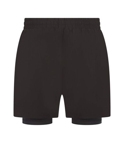 Tombo Mens Double Layered Shorts (Black/Black)