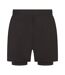 Tombo Mens Double Layered Sports Shorts (Black/Black)
