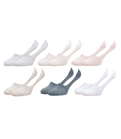 Chaussettes femme INFINITIF Qualité et Confort-Assortiment modèles photos selon arrivages- Pack de 6 Footies Couleurs INFINITIF