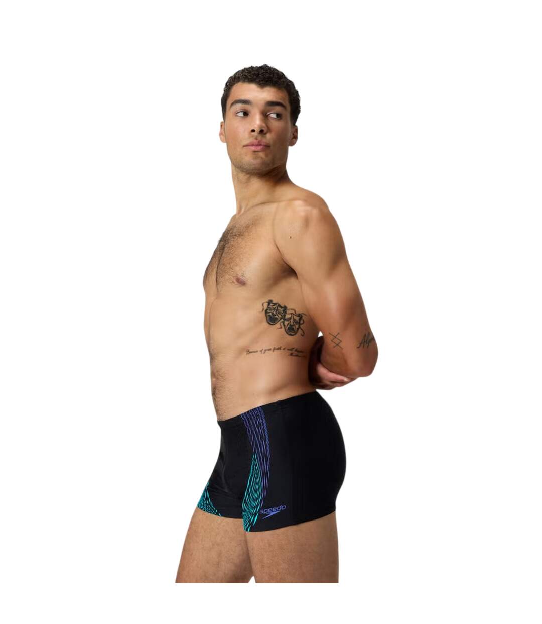 Short De Bain Motif/style Imprimé Graphique Homme Noir Bleu Imprimé Graphique Speedo-3
