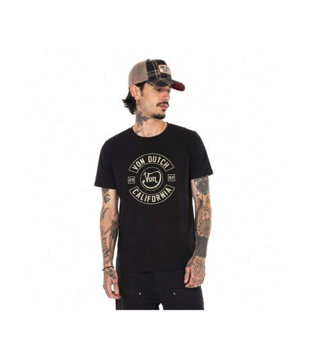 T-shirt col rond en coton homme avec Logo Log8 Noir Vondutch