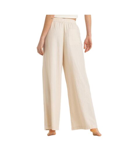 Pantalon fluide en lin écru femme roxy lekeitio break - l