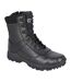 Mens Tiger Leather Combat Boots Black Grafters-1