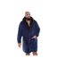 Mens D555 Newquay Hooded Kingsize Dressing Gown Navy Duke-1