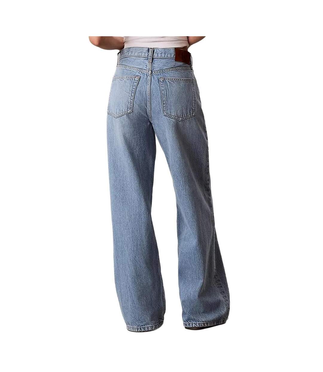 Jean bleu femme calvin klein jeans low rise baggyy-2
