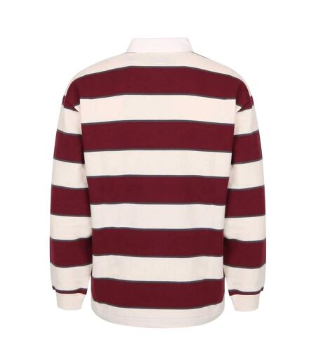 Womens/ladies Stripe Polo Shirt Burgundy Navy Jack Wills