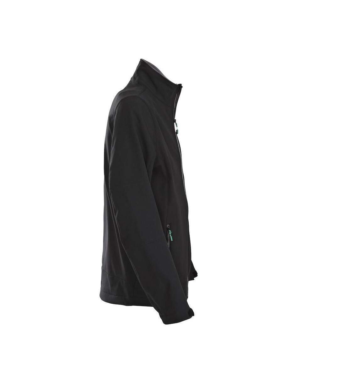 Mens Trial Soft Shell Jacket Black Printer-4