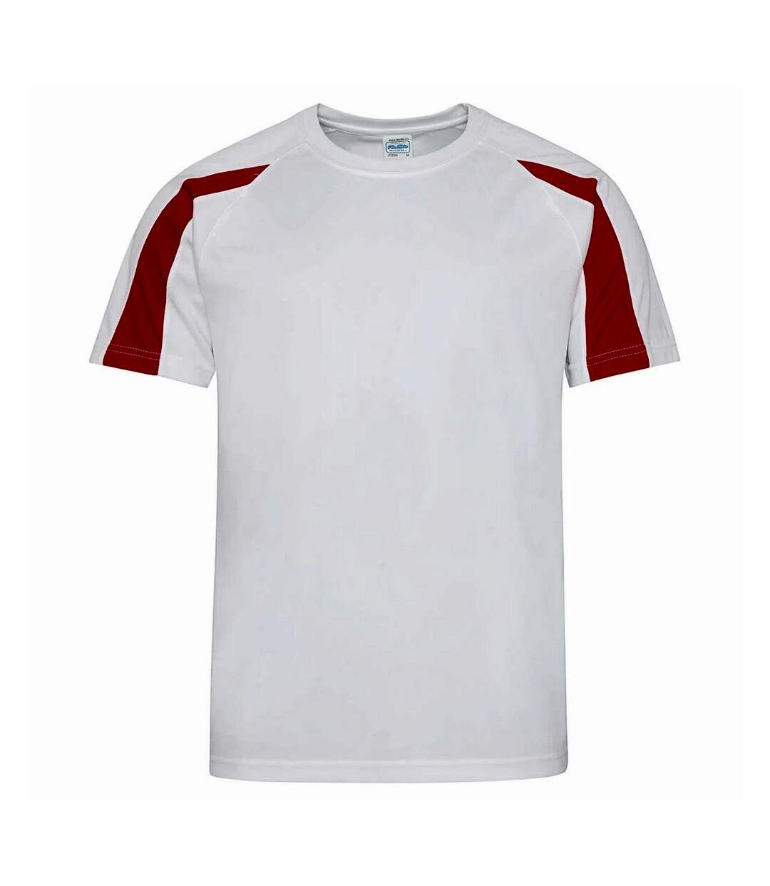 T-shirt homme blanc / rouge feu AWDis Cool-1