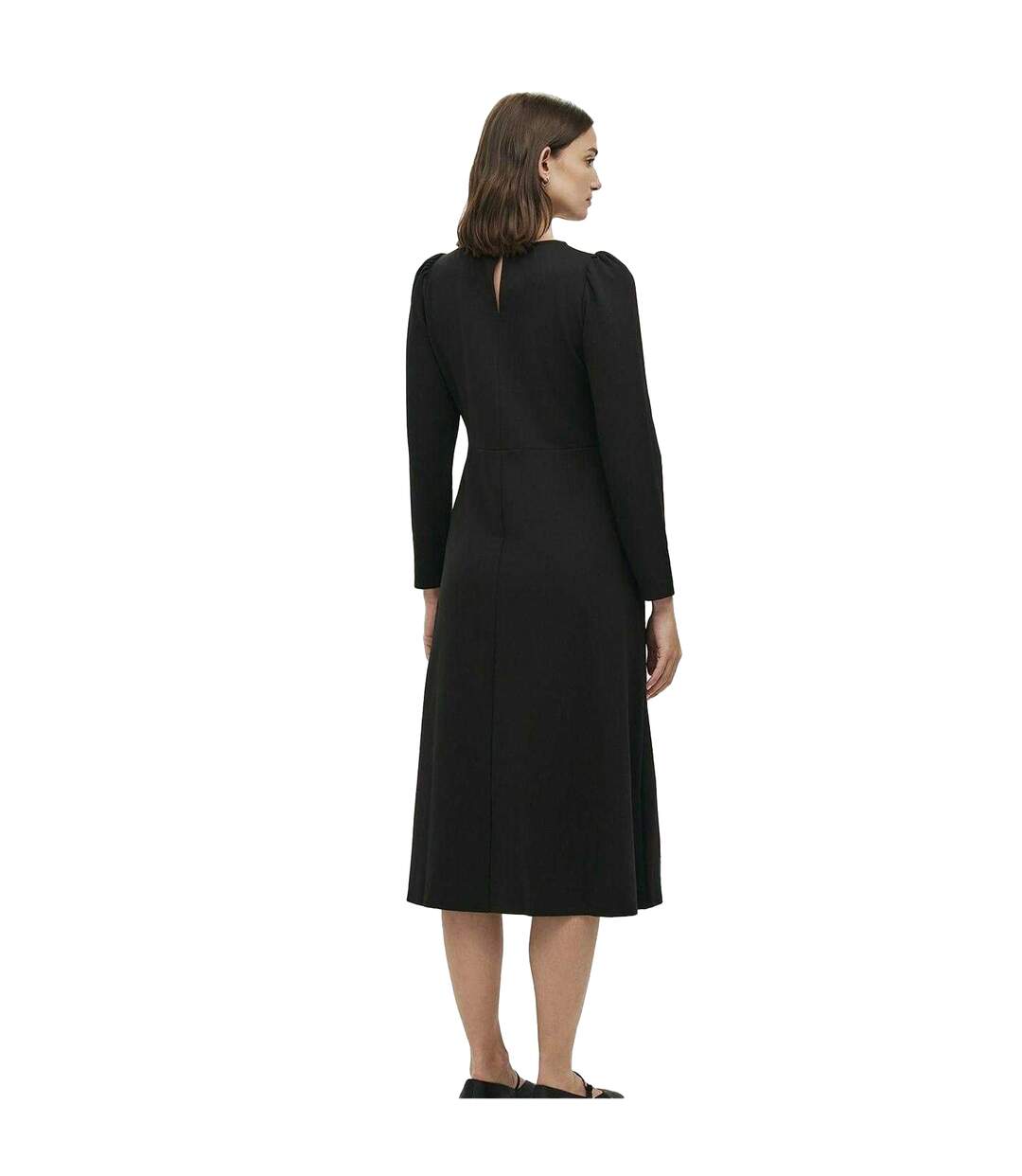 Womens/ladies Felice Ponte Crew Neck Midi Dress Black Finery-2
