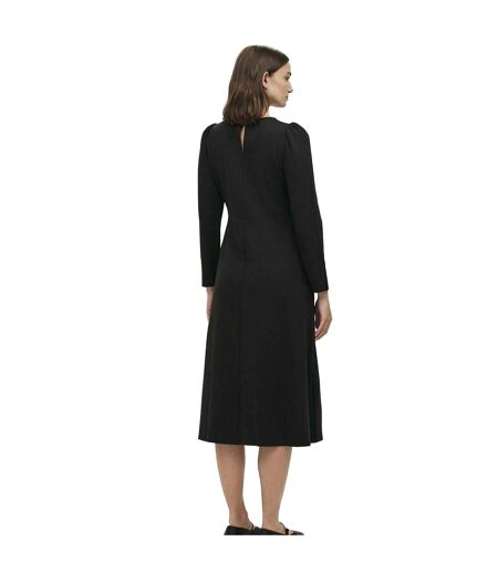 Womens/ladies Felice Ponte Crew Neck Midi Dress Black Finery