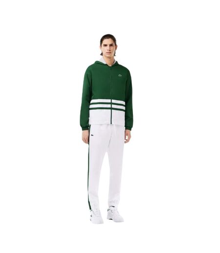 Mens Colour Block Polyester Tracksuit Set Green White Lacoste