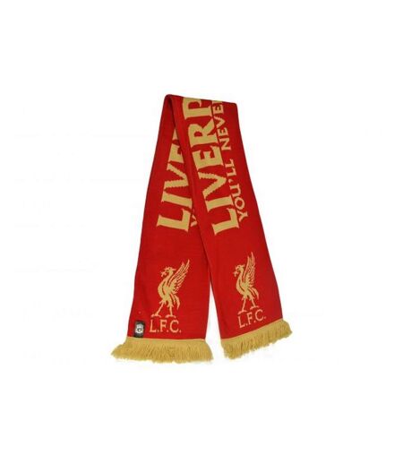 Liverpool FC Unisex Adult Knitted Jacquard Scarf (Red/Gold) (One Size) - UTBS3464
