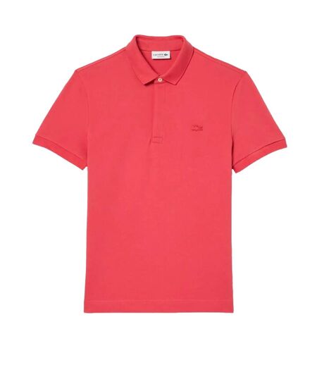 Mens Paris Pique Regular Polo Shirt Red Lacoste