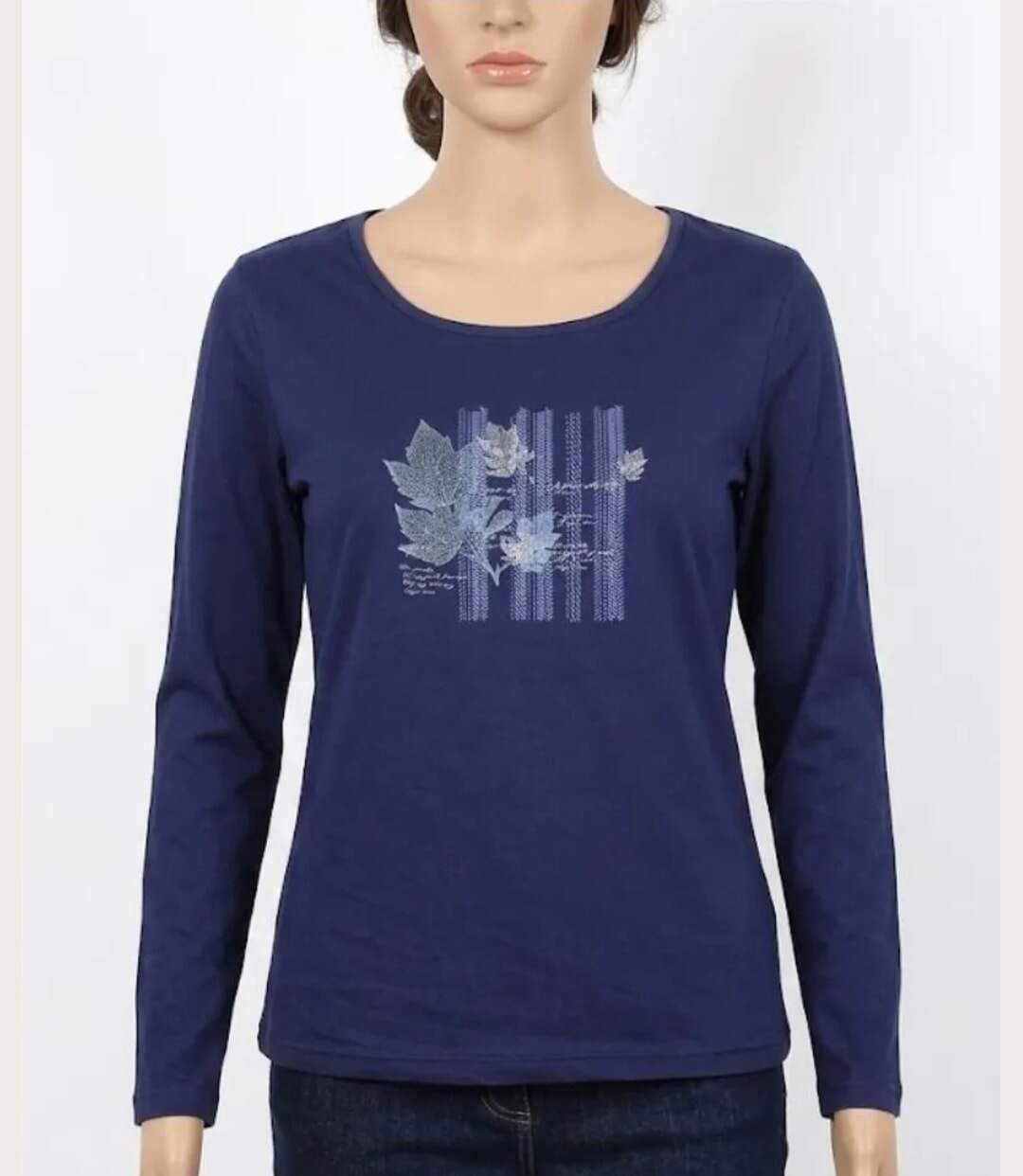Tee-shirt MAYFLOWER NAVY2 marine à sérigraphie : le confort créatif-1