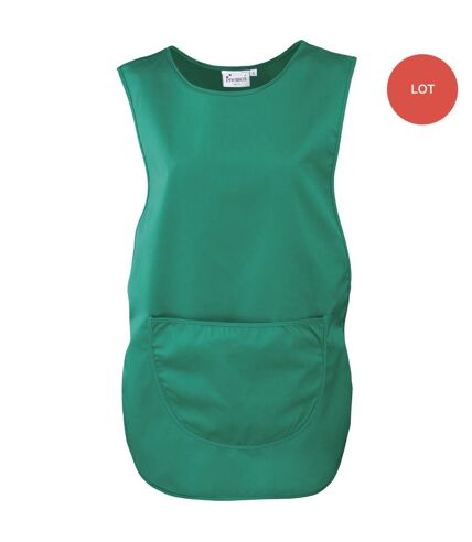 Premier Ladies/Womens Pocket Tabard / Workwear (Pack of 2) (Emerald) (UTRW7031)