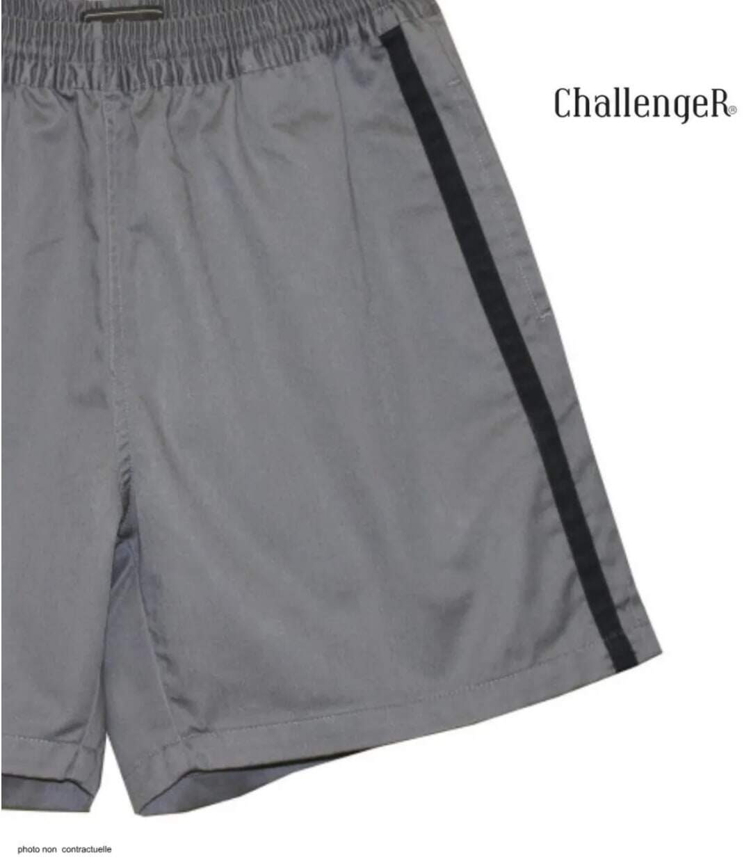 Short homme CHALLENGER 8L gris noir : le short en coton ultra-confortable spécial moisson-4