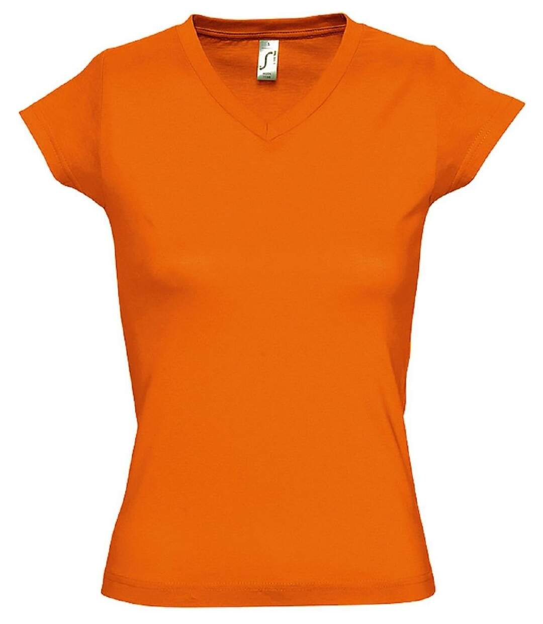 T-shirt manches courtes col V - Femme - 11388 - orange