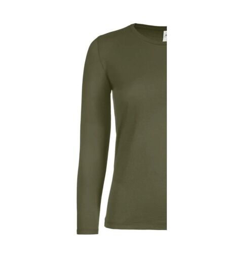 T-shirt Manches Longues #e150 Femme Vert Kaki B&C