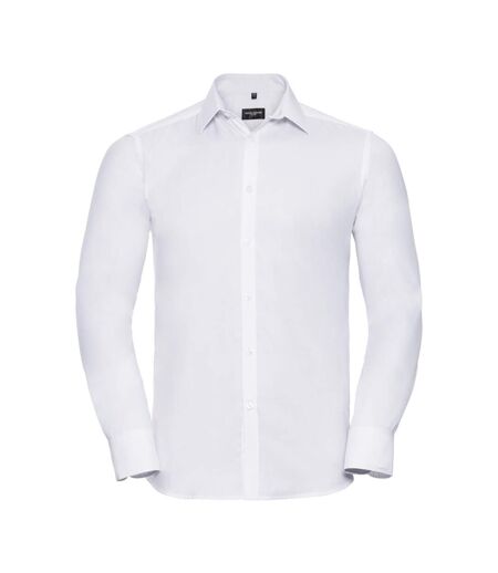 Chemise Manches Longues Motif/style Uni Homme Blanc Russell Collection