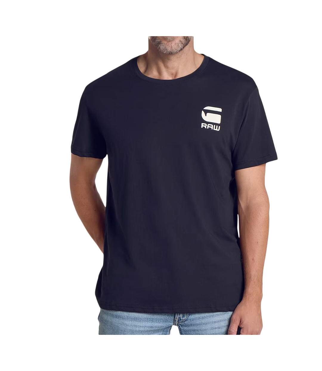 T-Shirt marine homme g-star raw chest-1