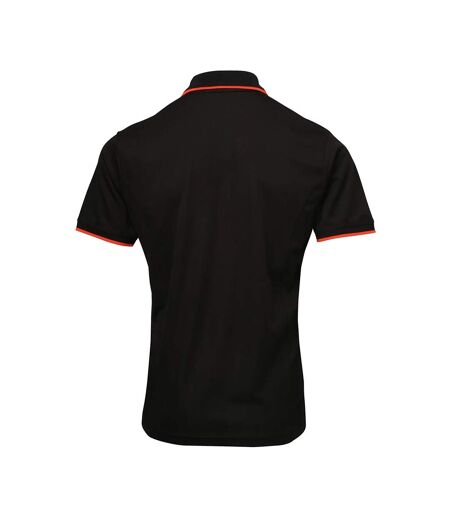 Polo Coolchecker Homme Noir Orange Premier