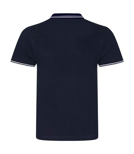 Mens t-shirt polo hommes bleu marine / blanc AWDis