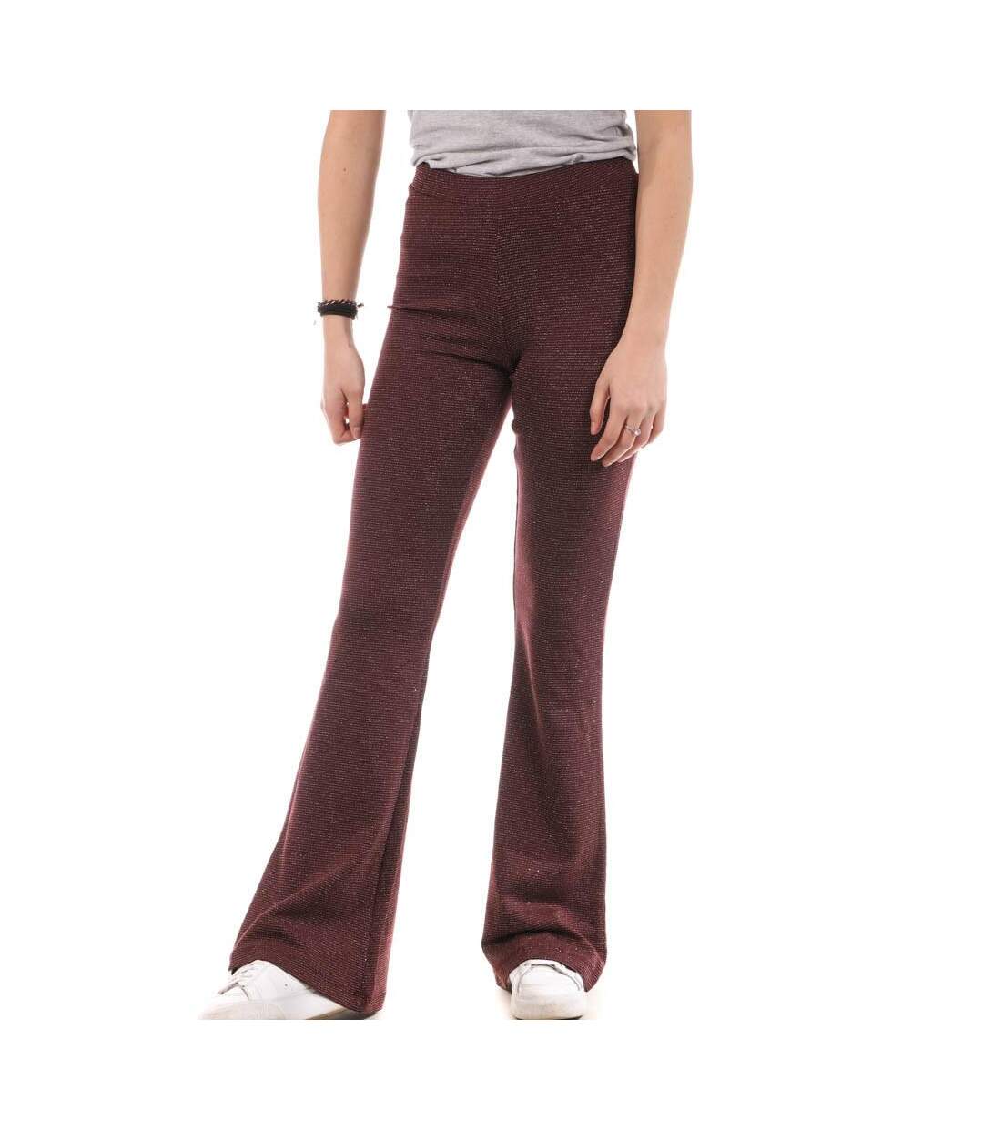 Pantalon Fluide Bordeaux Femme Only Flared - L-1