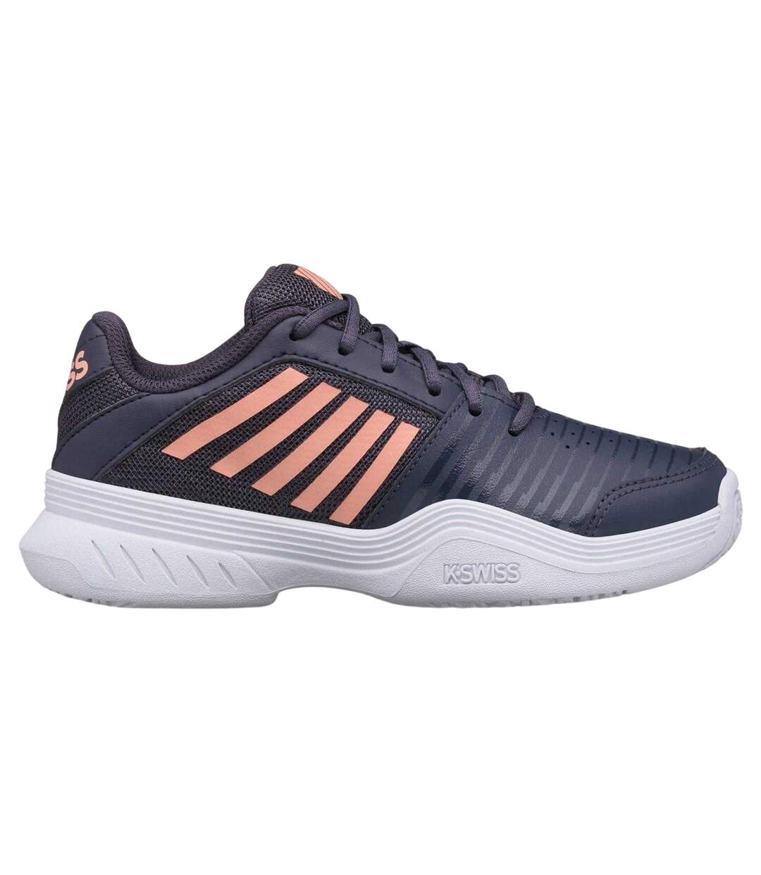 Chaussures De Tennis Court Express Omni Femme Gris Givré Pêche K-Swiss-1