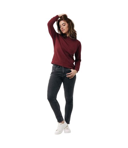 Unisex adult etosha recycled cotton lightweight sweatshirt burgundy Iqoniq