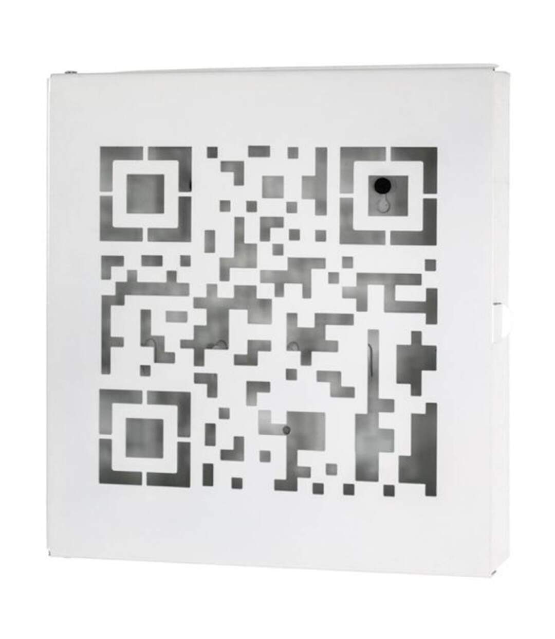 Boîte à Clés Métal QR Code 24cm Blanc-1